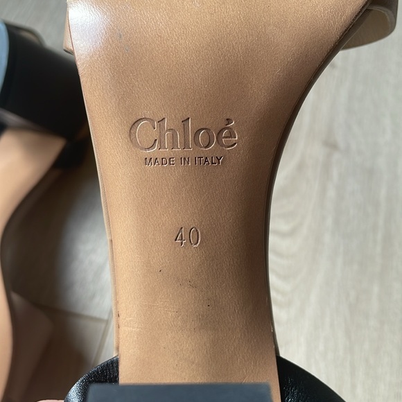 Excellent condition Chole Sandals with chunky heel. Black and tan leather. - Picture 5 of 13
